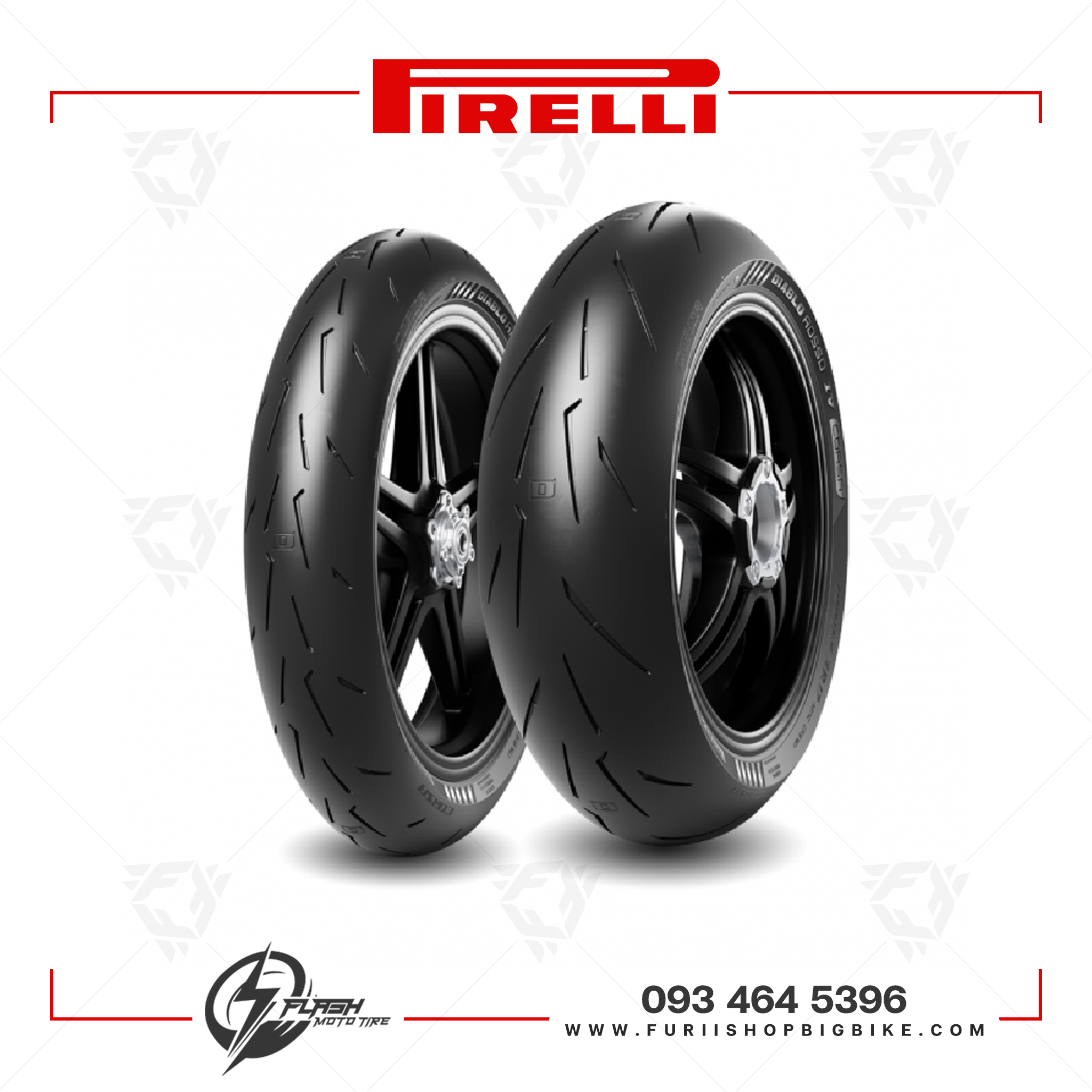 ยางมอเตอร์ไซค์ Pirelli Diablo Rosso IV Corsa : F 120/70ZR17 + R 180/55ZR17