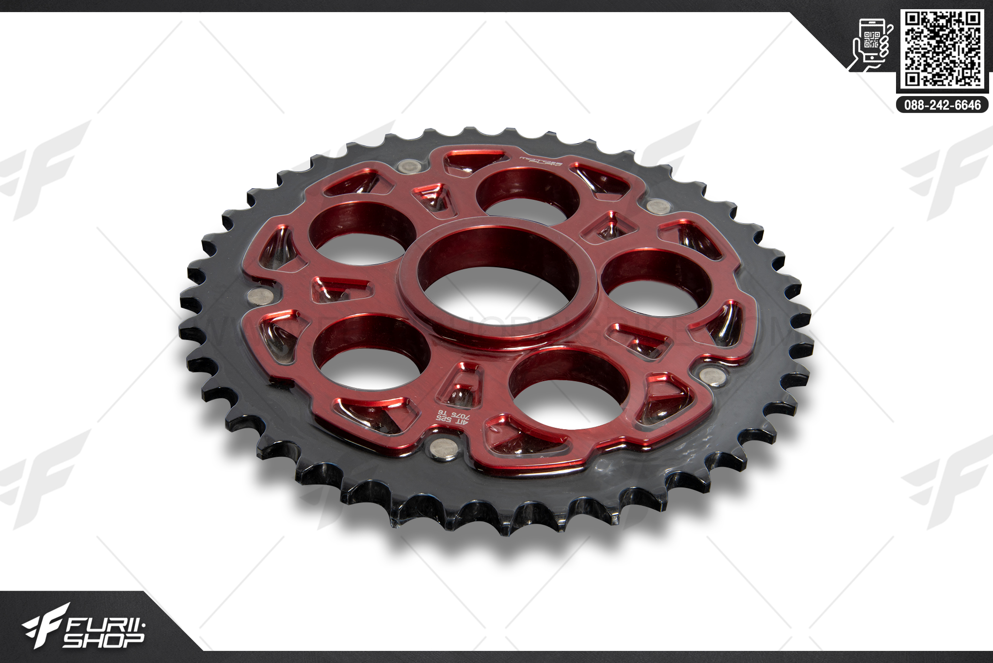 สเตอร์ MOTOPLAY Sprocket 525 41T ProArm (สีดำ,แดง) For DUCATI MONSTER 796