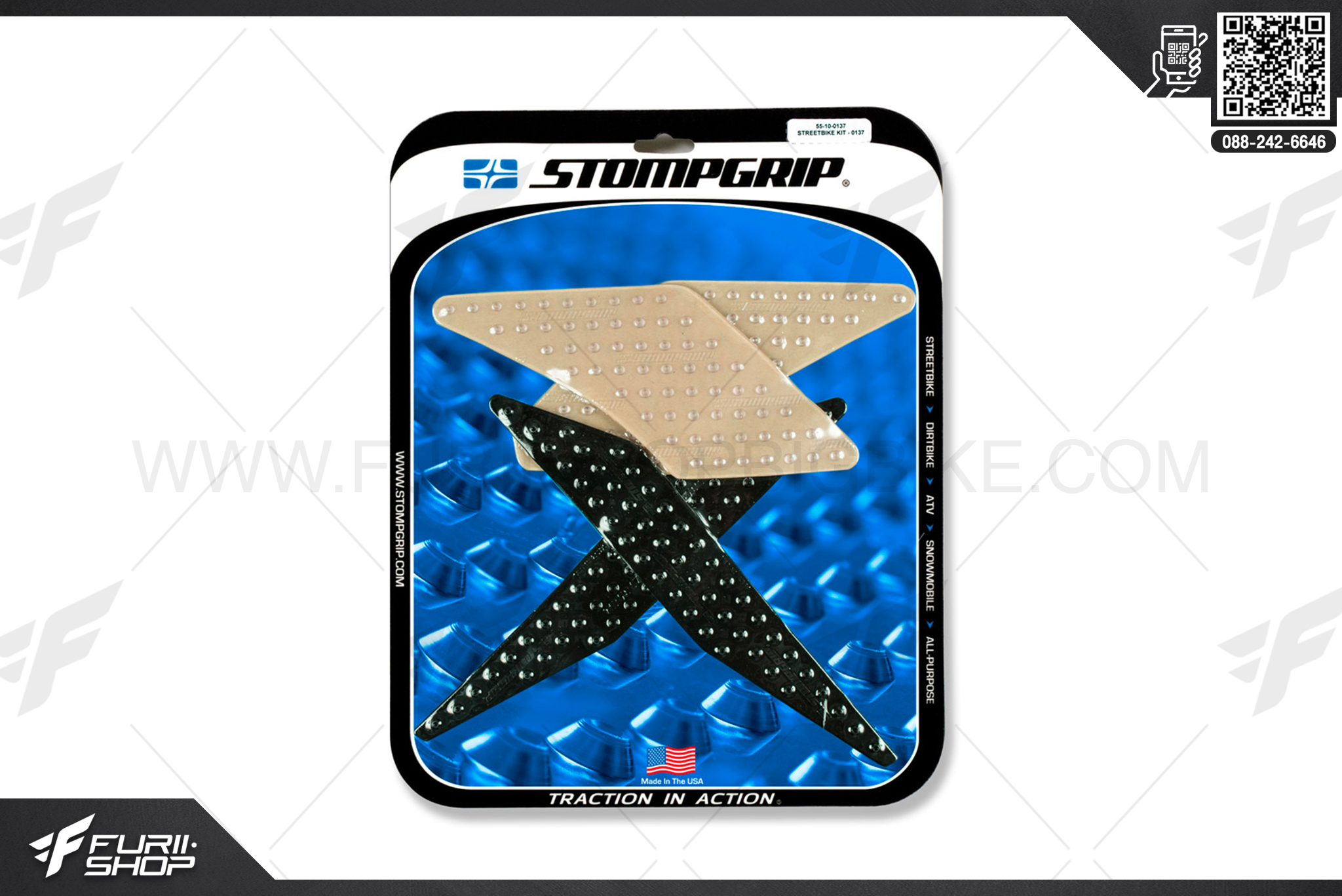 กันรอยข้างถัง STOMPGRIP Kawasaki Z125 Clear