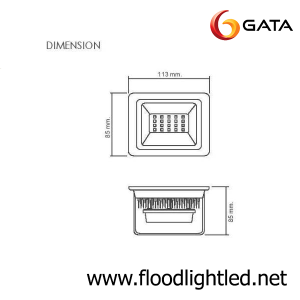 สปอร์ตไลท์LED 10w รุ่นCRLED128-10 ยี่ห้อ GATA (แสงส้ม)