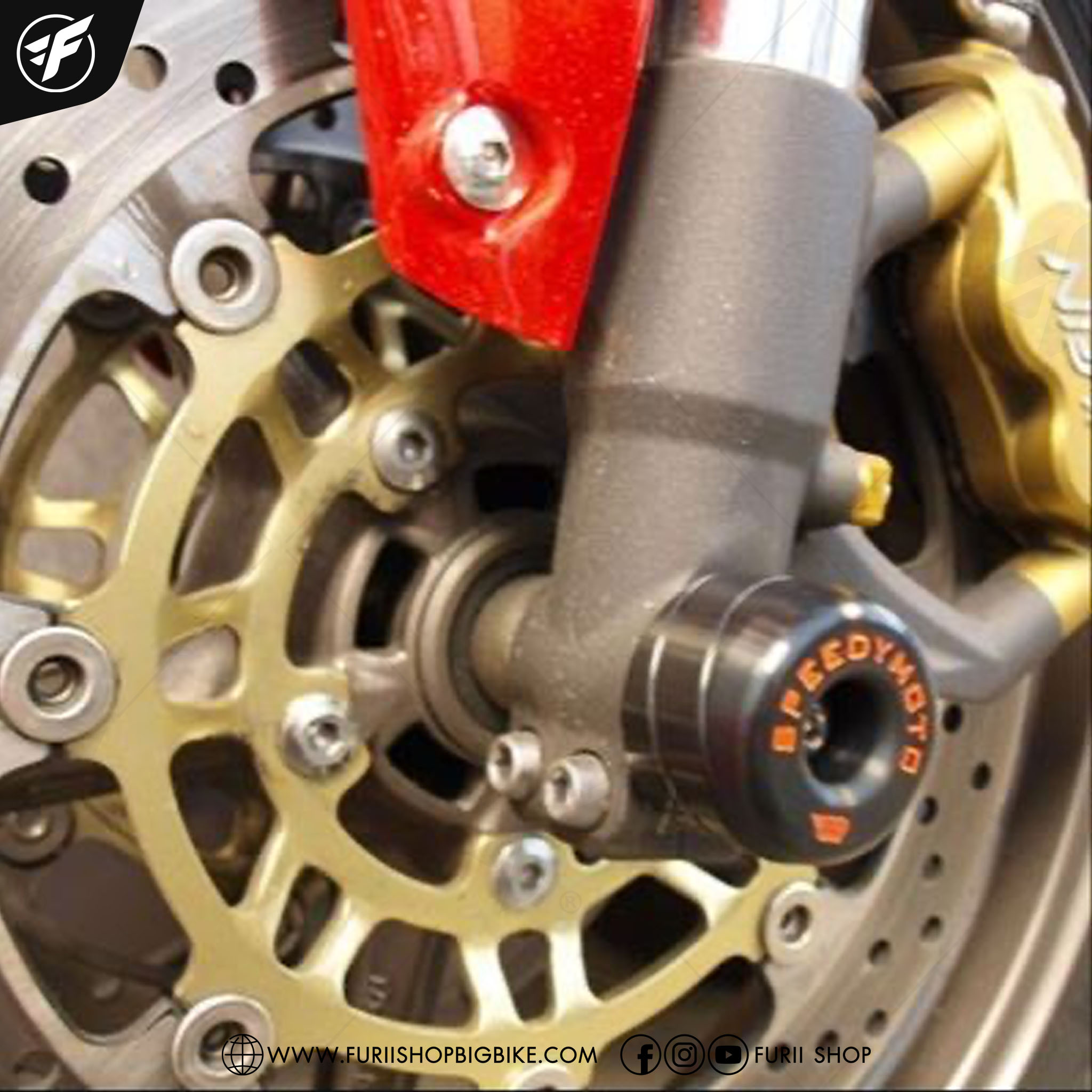 กันล้มหน้า SPEEDYMOTO FRONT AXLE SLIDER FOR Ducati Hypermotard 821 / 939 2016-2018