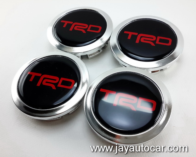 ฝาล้อรถยนต์ สำหรับ ล้อแม็ก สติ๊กเกอร์ TRD สีเงิน โครมเมี่ยม ขนาด 58 มิล 1ชุด 4ชิ้น สำเนา