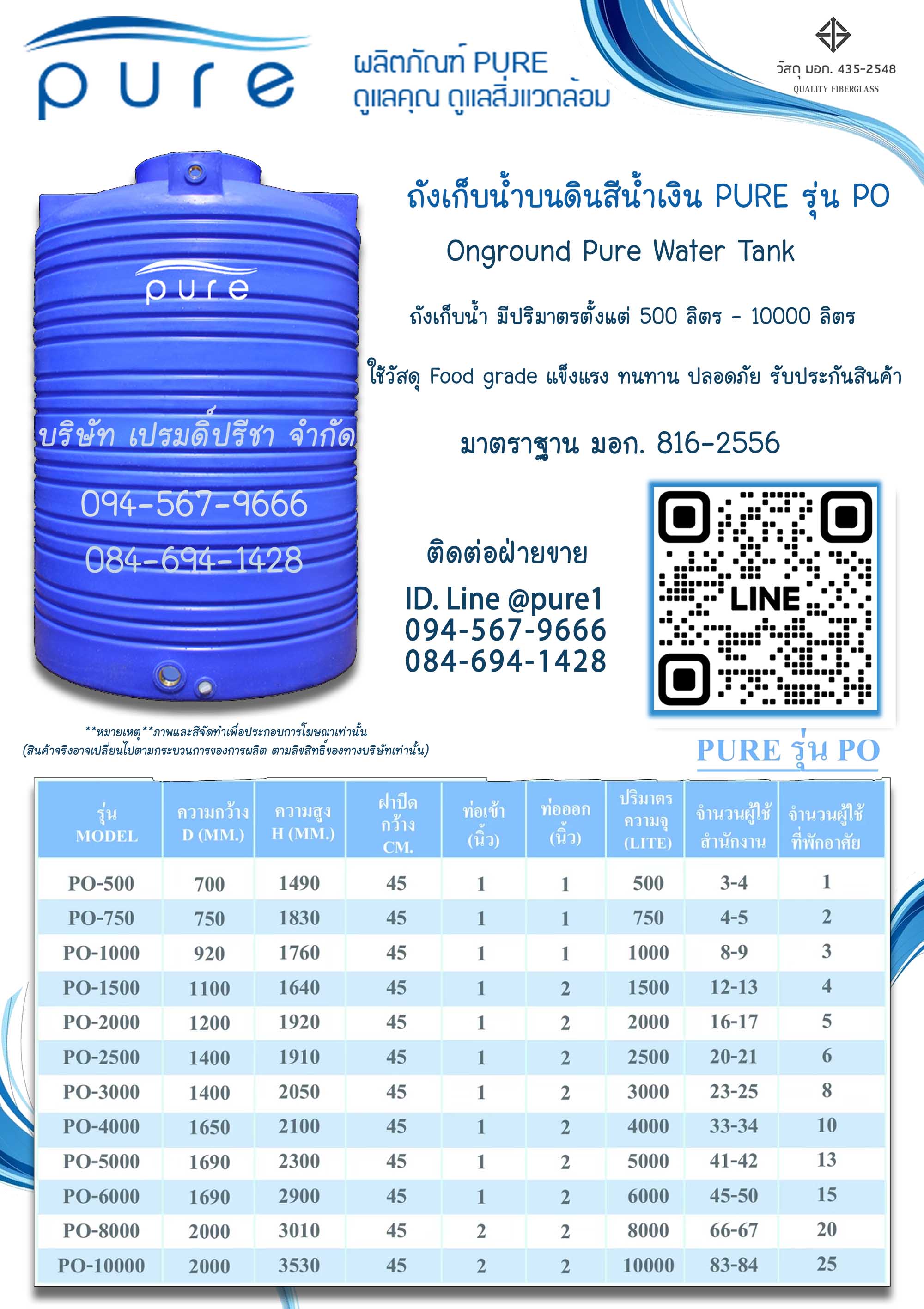 ถังเก็บน้ำ 5000 ราคา ถังเก็บน้ำ 5000 ลิตร ราคาถูก pure