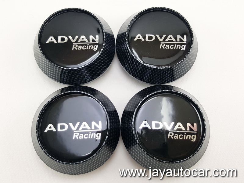 ฝาล้อรถยนต์ สำหรับ ล้อแม็ก สติ๊กเกอร์เรซิ่น ADVAN RACING ลาย เคฟล่า ขนาด 63.5 มิล 1ชุด 4ชิ้น สำเนา