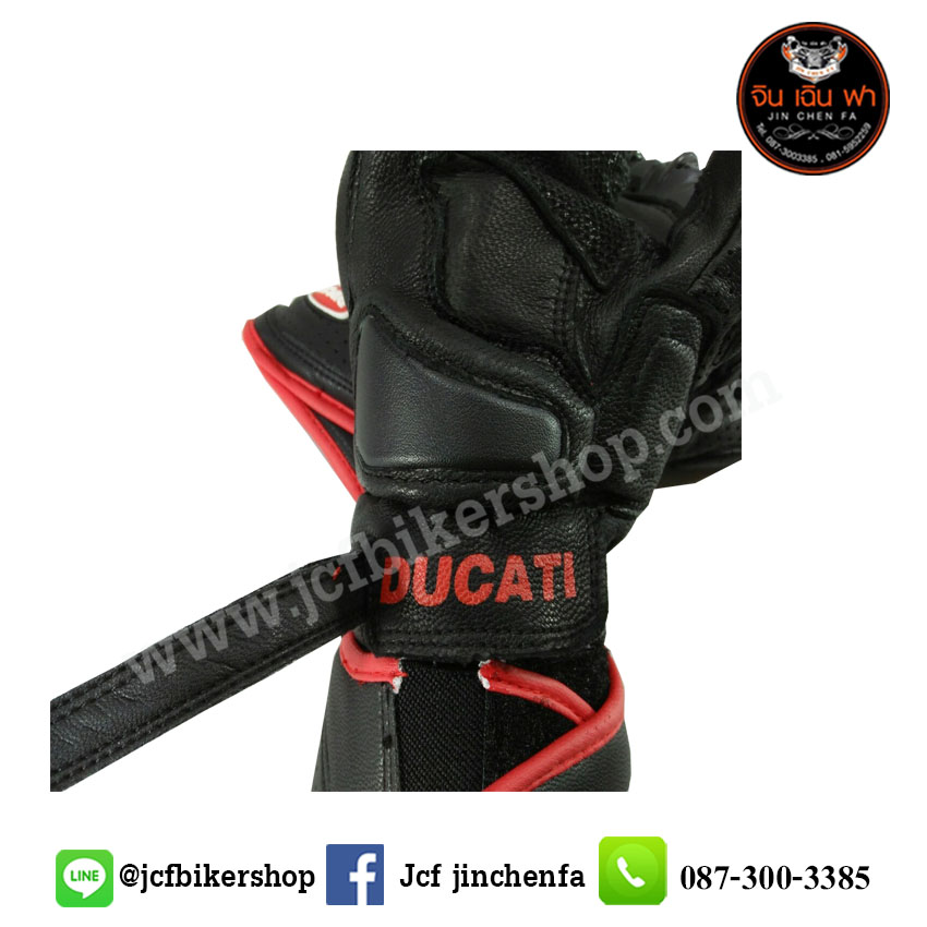 ถุงมือมอไซค์ ถุงมือมอเตอร์ไซค์ ถุงมือขับมอเตอร์ไซค์ ถุงมือ DUCATI ข้อยาว V2