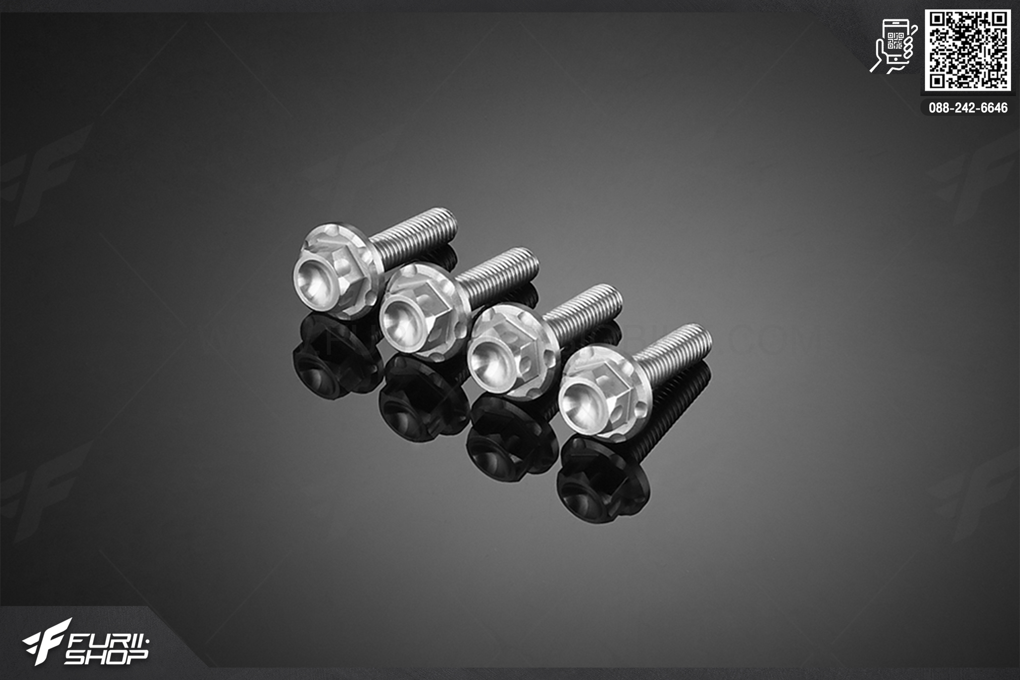 น็อตสแตนเลส Stainless bolt set For windshield (4 Pieces) Bikers Kawasaki Ninja300 ABS