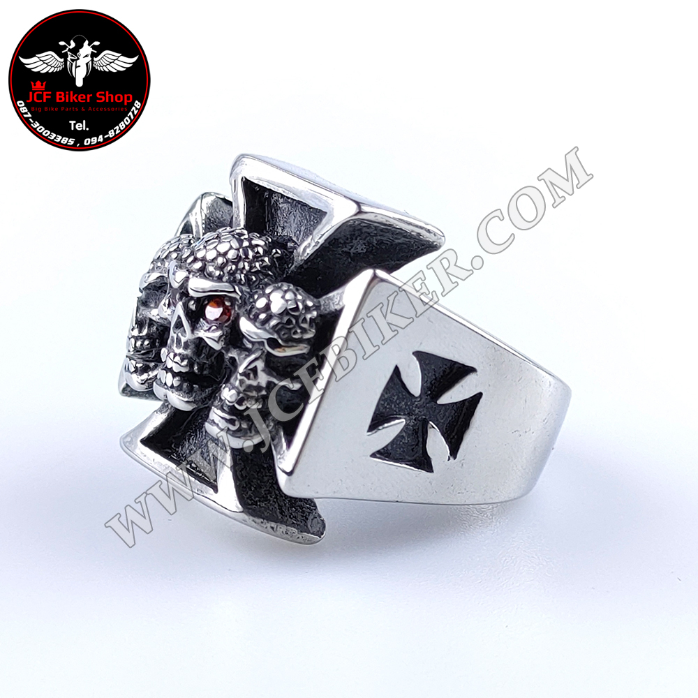 แหวน H-D ลายกระโหลก 3 หัว