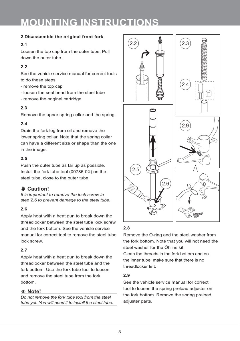 สปริงโช้คหน้า Ohlins FGK206 For Kawasaki ZX-6R (600cc) 2009-2016