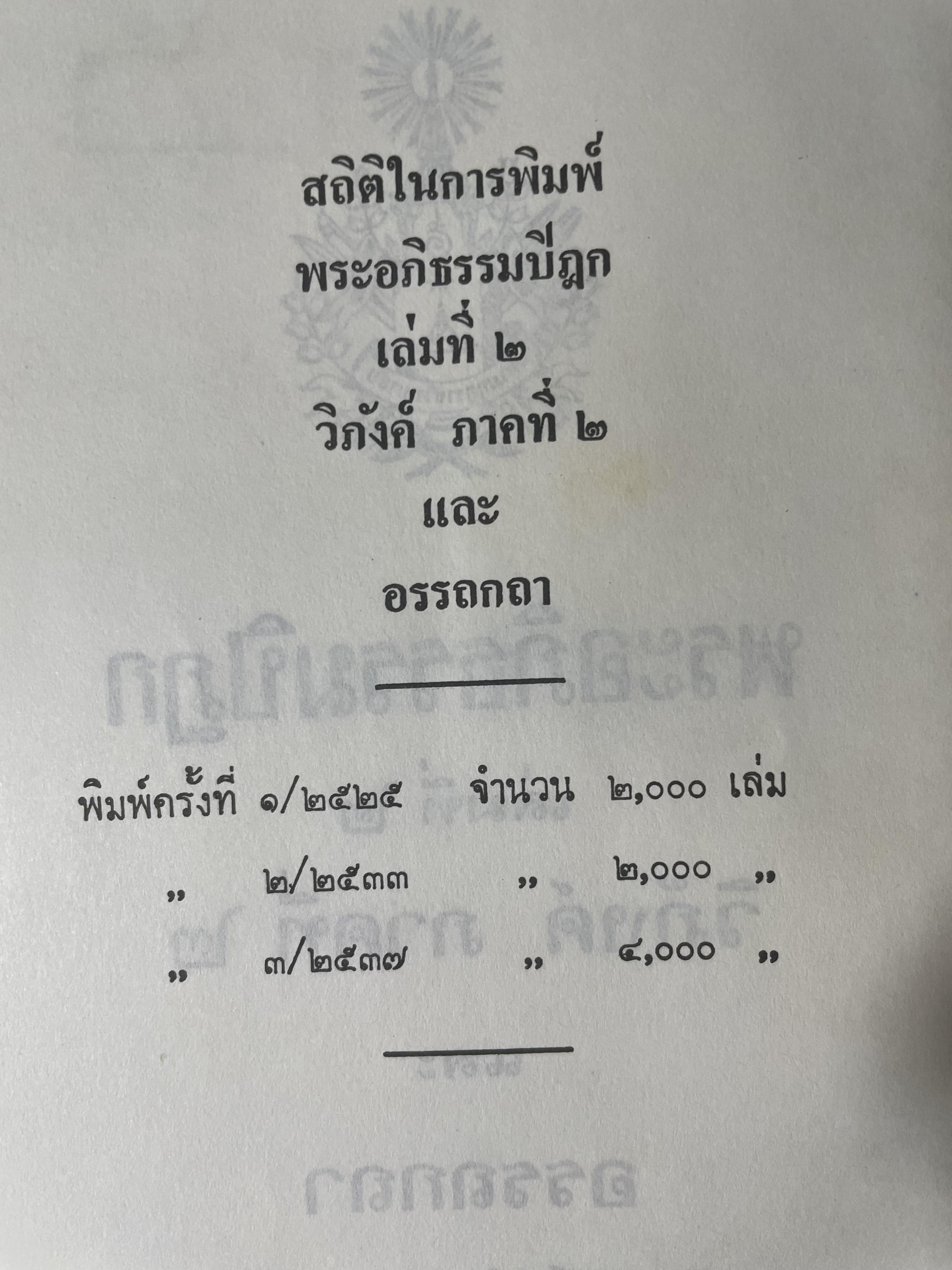 พระอภืธรรมปิฏก เล่มที่ 2 วิภังค์ ภาคที่ 2 และอรรถกถา 9,500 กรัม