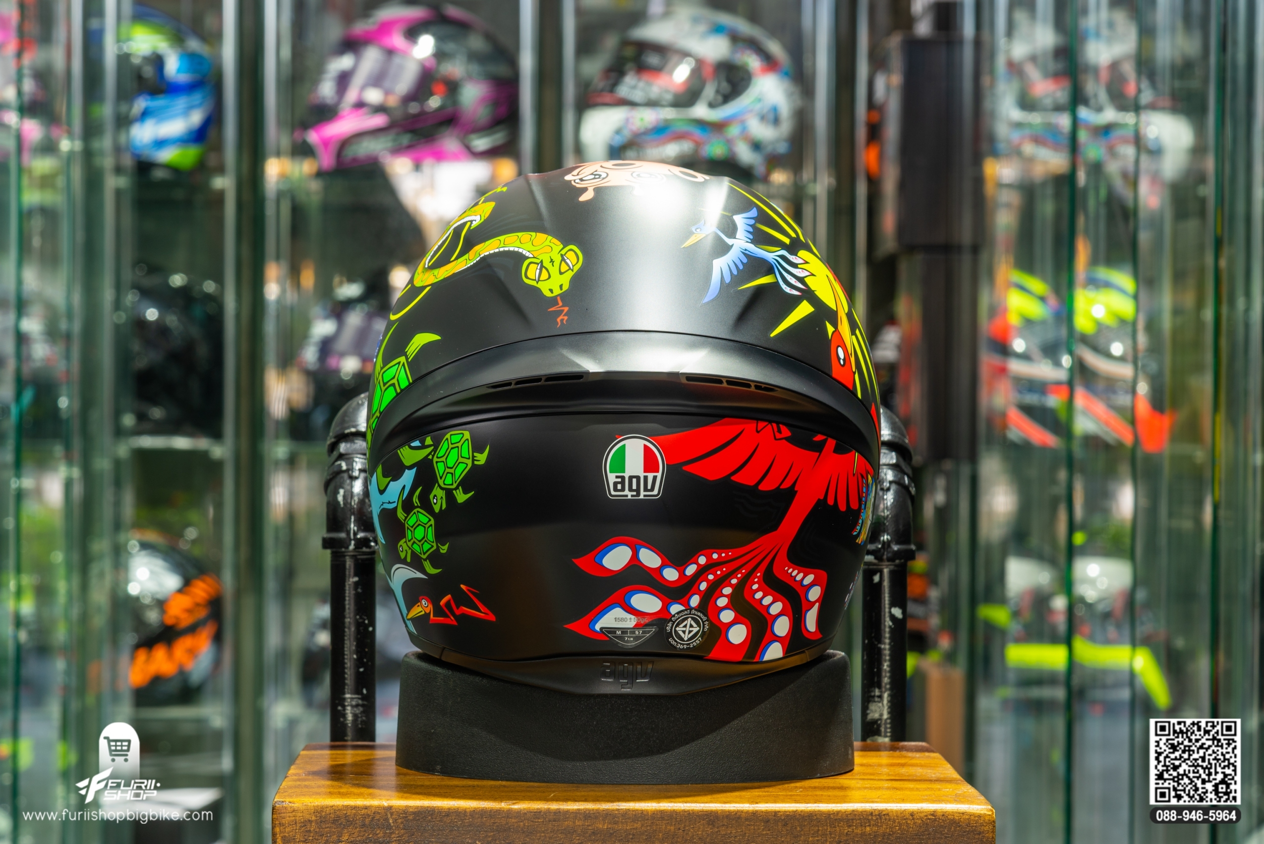 หมวกกันน็อค AGV K1 WHITE ZOO MATT BLACK