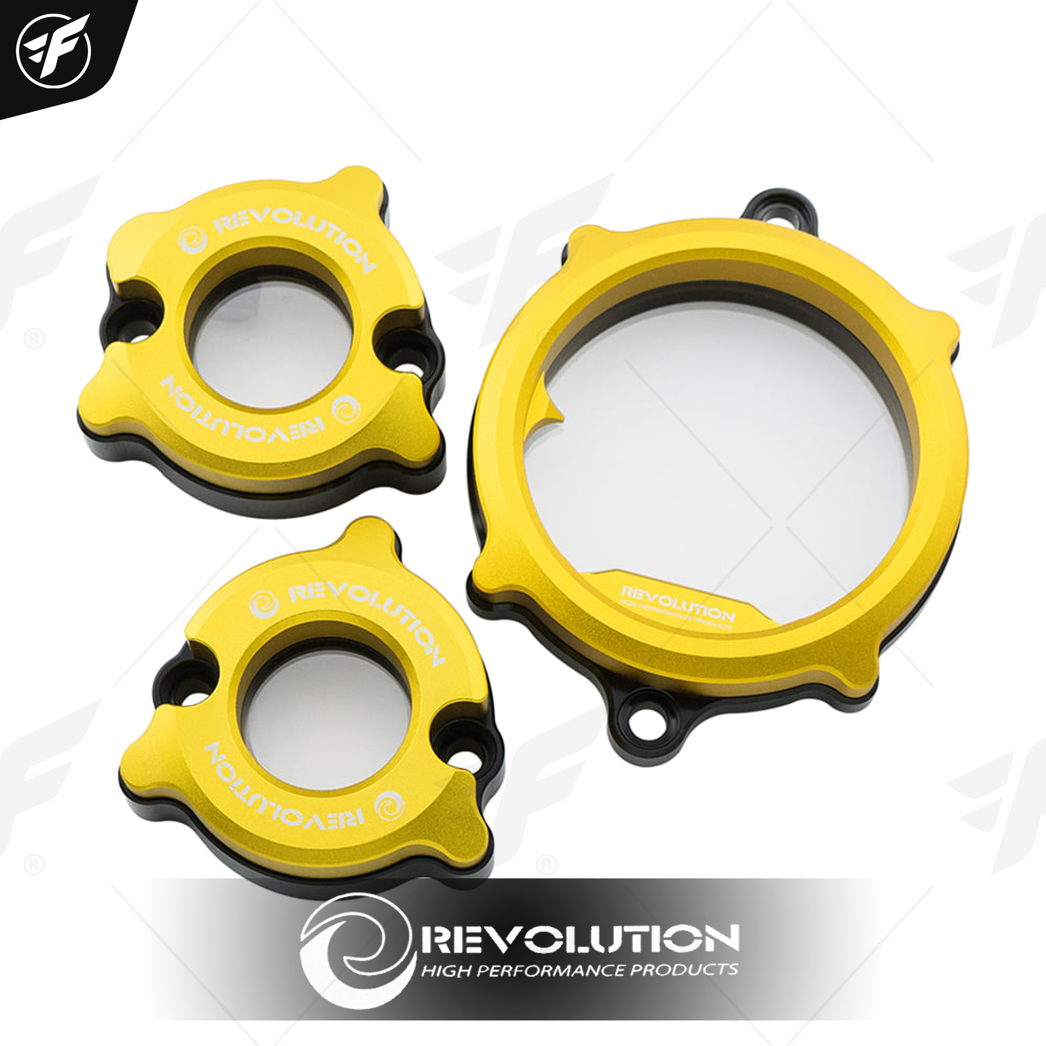 ชุดฝาปิดฝาสูบด้านL ฝาปิดตั้งวาล์ว+อคริลิค CNC REVOLUTION MONKEY-125 NEW 5เกียร์ /GROM-125 ทอง