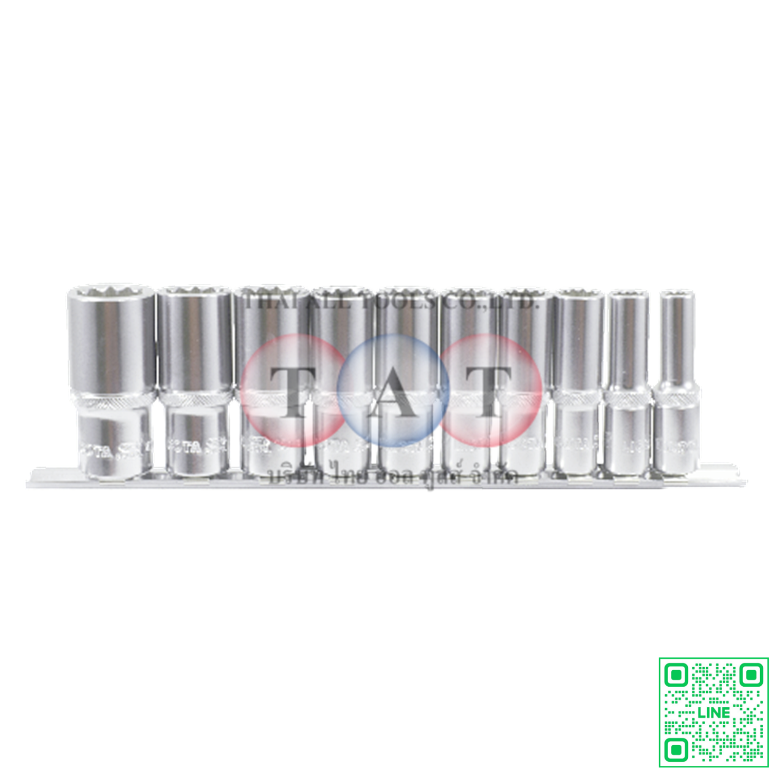 10 PCS 3/8" DR. 12PT FLANK DEEP SOCKET SET