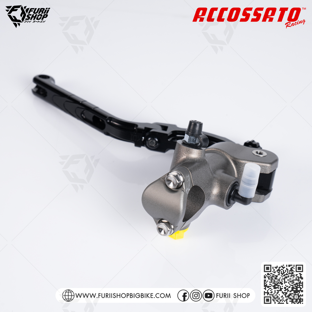 ปั้มเบรกซ้าย/คลัตช์ Accossato Radial Clutch CNC ยืด-หดได้ (CY007N-L-18) : (ลูกสูบ 16 ระยะก้าน 18)