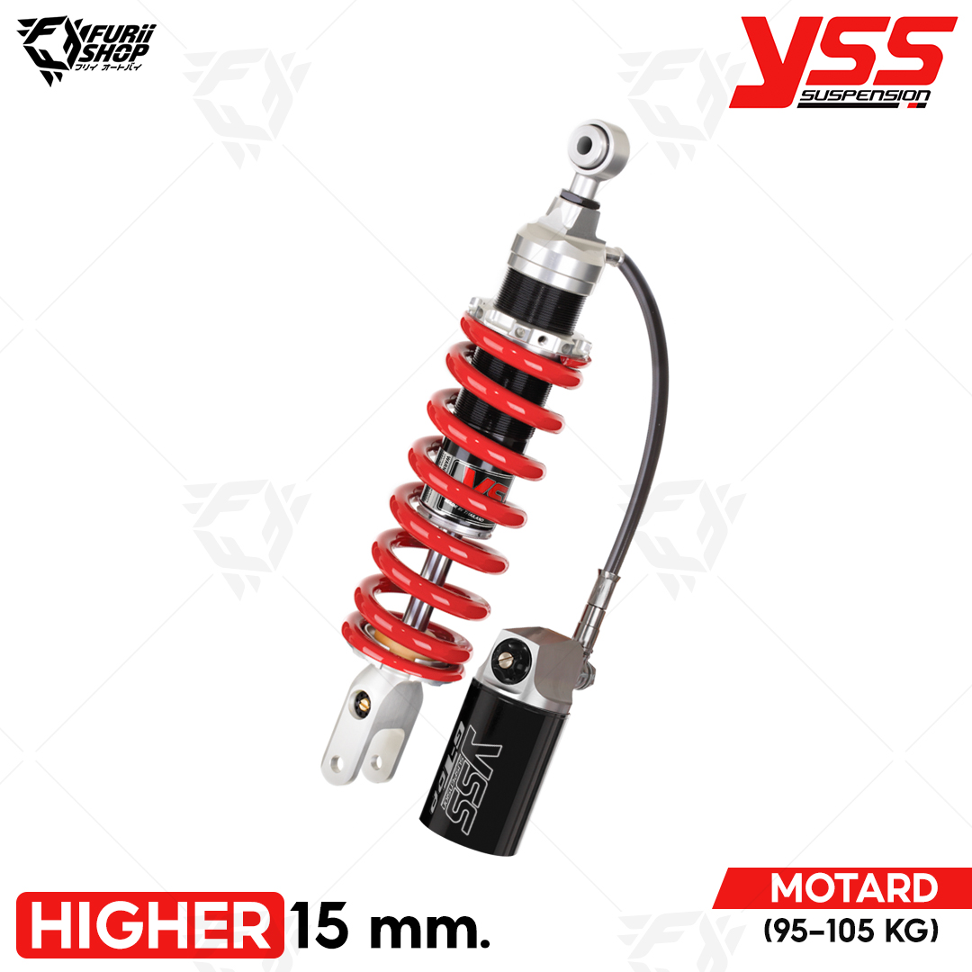 โช๊คหลังแต่ง YSS TOP LINE ENDURO HIGHER 15 mm (95-105 Kg.) (MX456-395TRC-22-858) : for Honda CRF 250 L (ENDURO) '17-'18