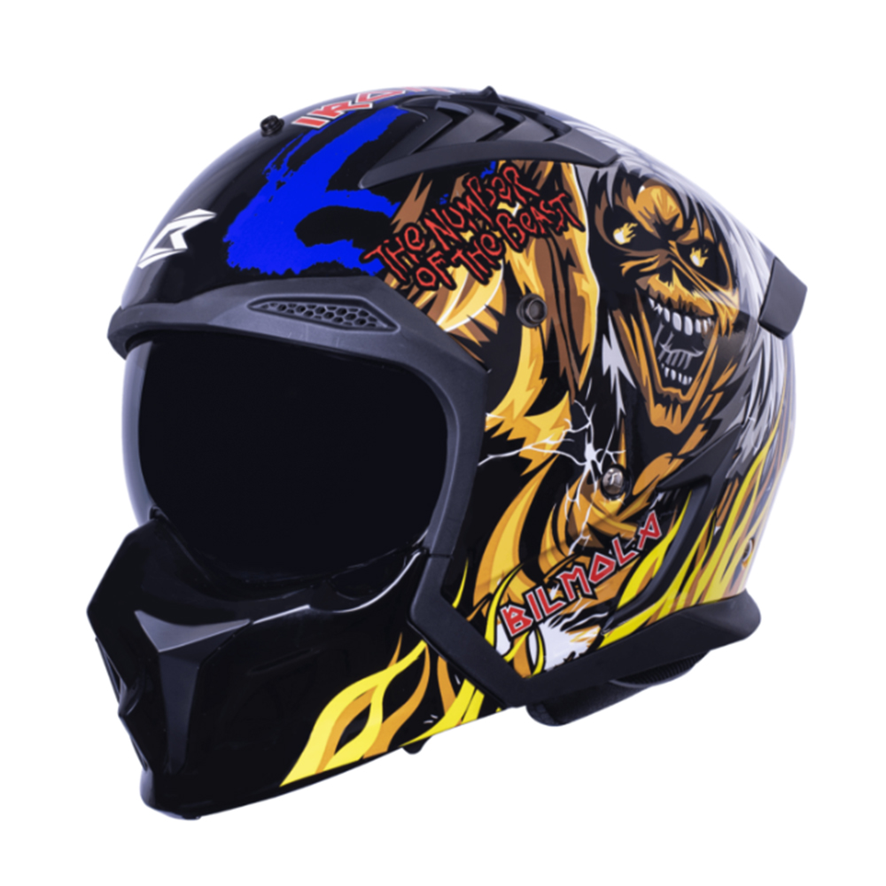 หมวกกันน็อคเต็มใบ Bilmola รุ่น SPIKER Iron Maiden LIMITED EDITION The Number of The Beast Blue