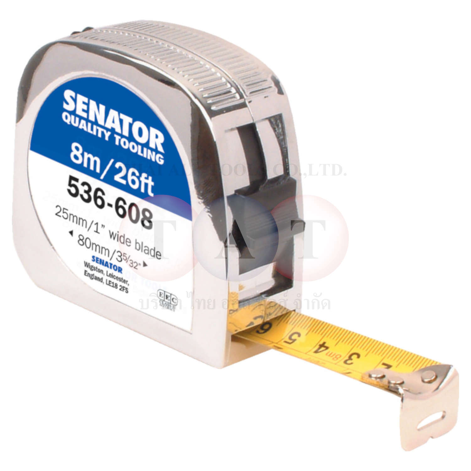 ตลับเมตร 8M/26' LOCKING TAPE RULE - CHROMED CASE SENATOR