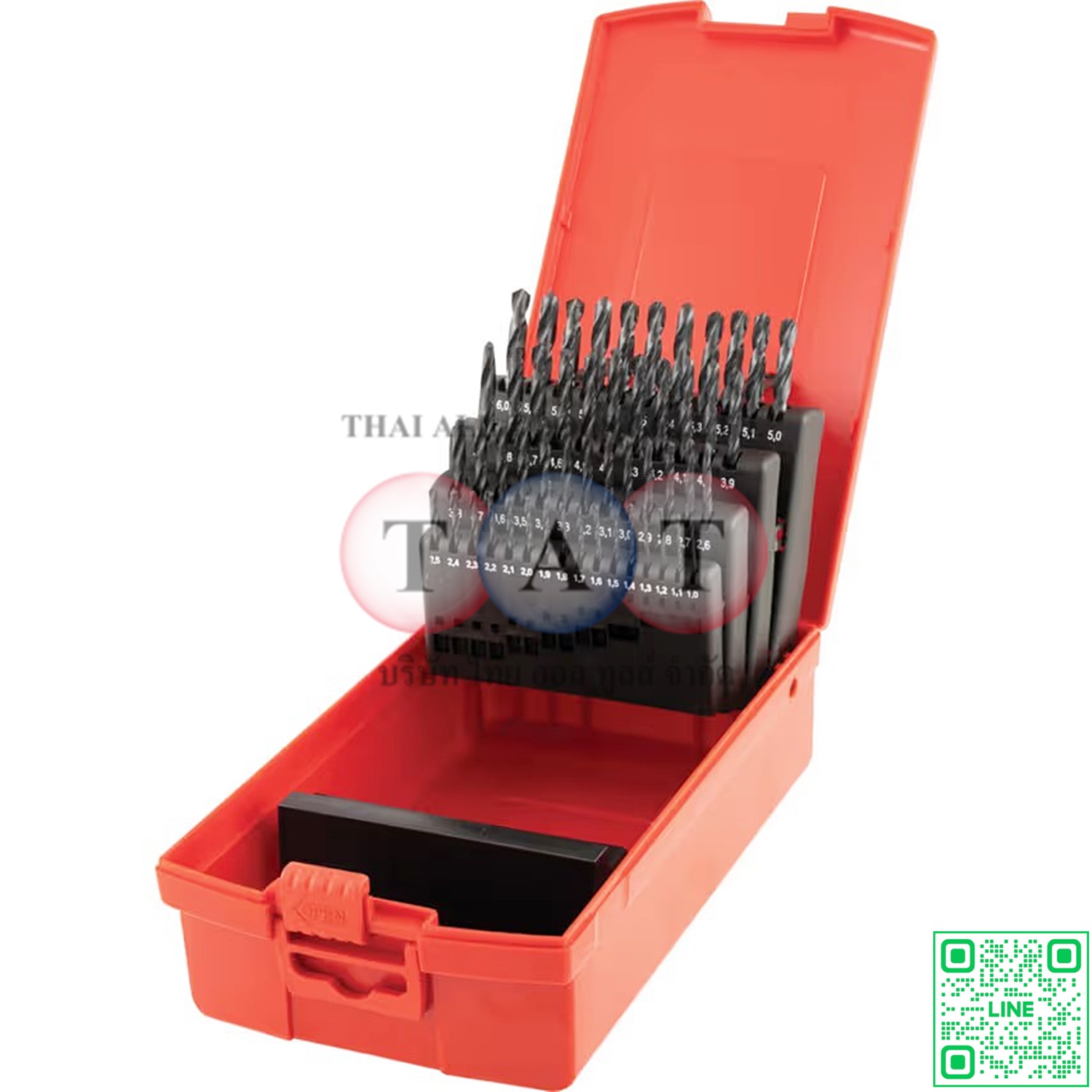 Sherwood Jobber Drill Set, 1mm to 6mm x 0.1mm, Standard Length, Metric, High Speed Steel, Set of 51 SHR0258380K