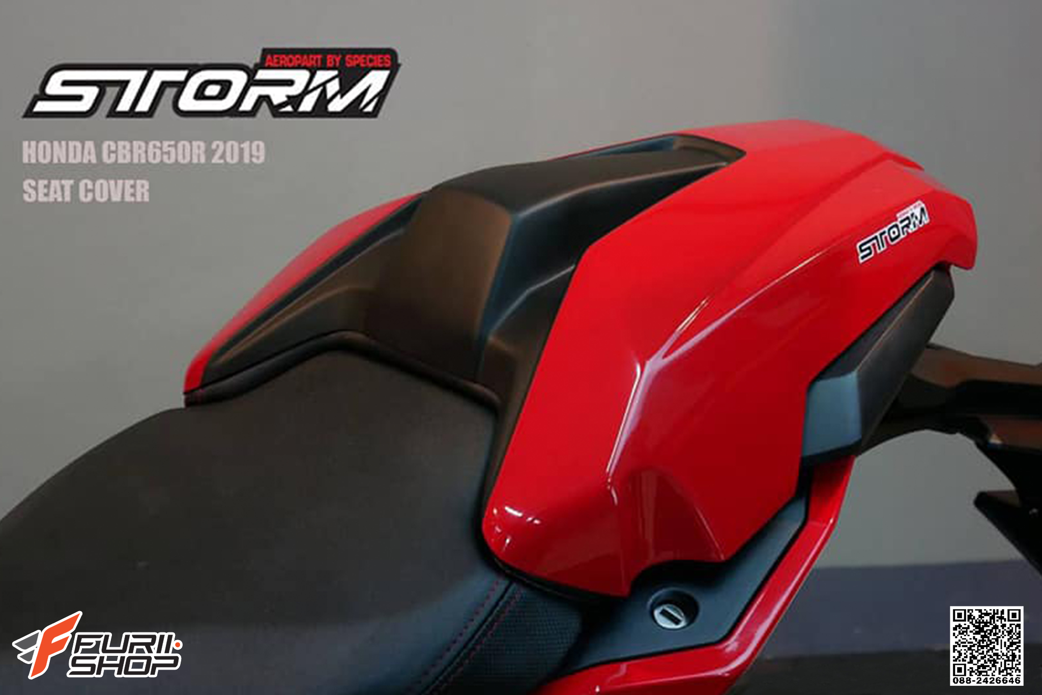 ครอบเบาะ STORM สีแดง FOR HONDA CB650R/CBR650R 2019