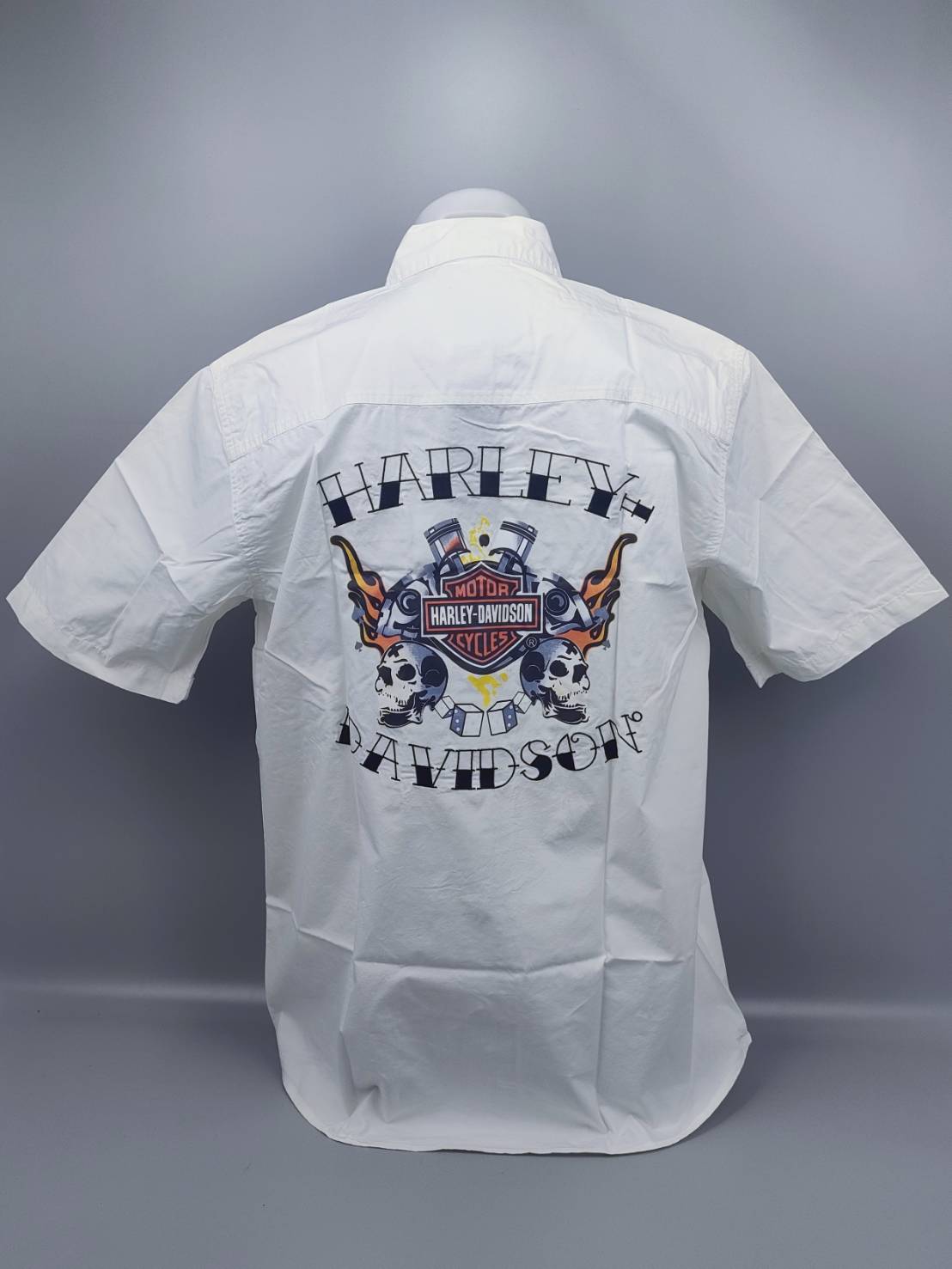 เสื้อ Shirt H-D พิมพ์ลาย โลโก้ เครื่องหัวกะโหลกคู่ ไซส์ M,L