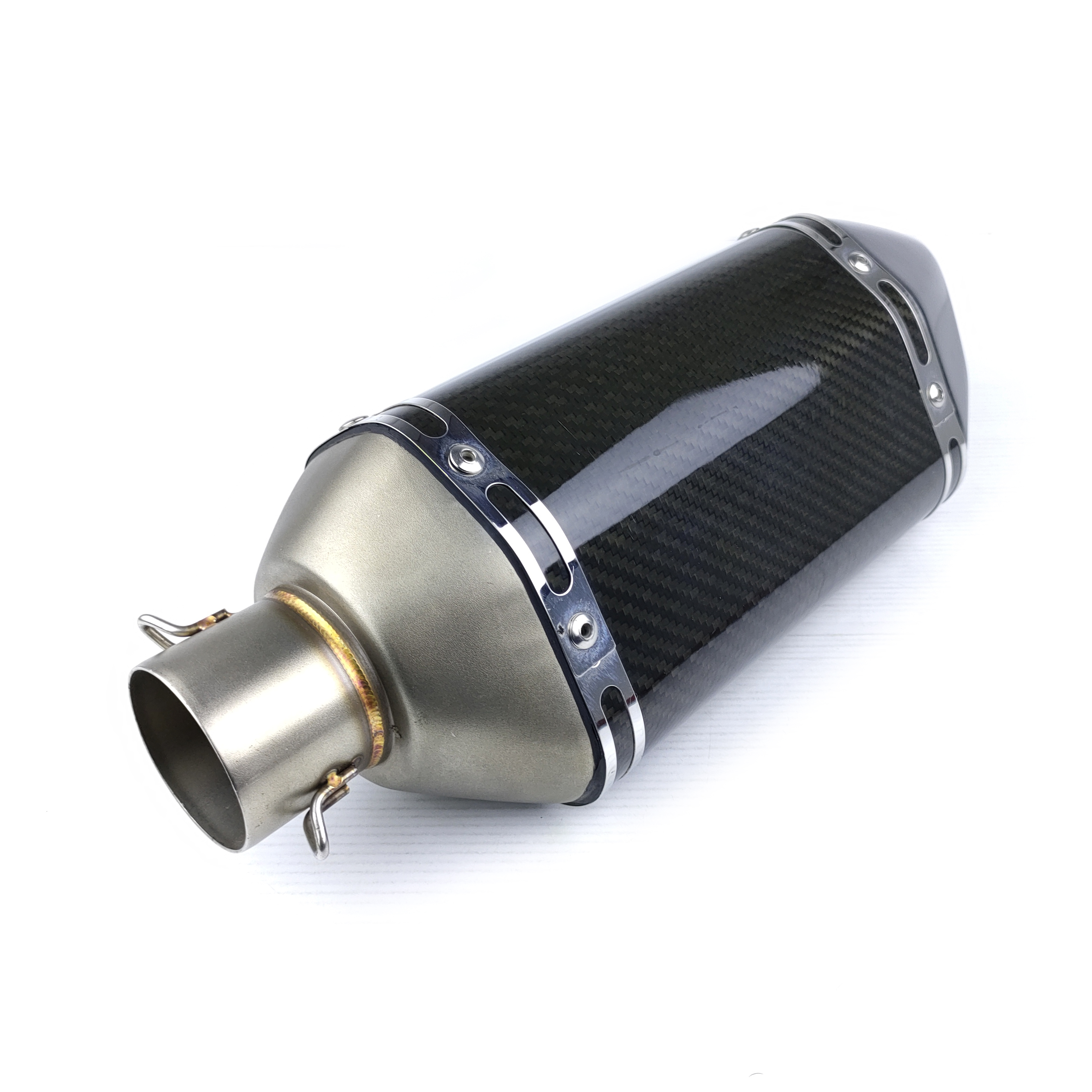 ปลายท่อสูตร ปลายท่อแต่ง Akrapovic สวมคอ 2 นิ้ว ยาว 14 นิ้ว ทรงอ้วนสั้นเพียวคาร์บอน