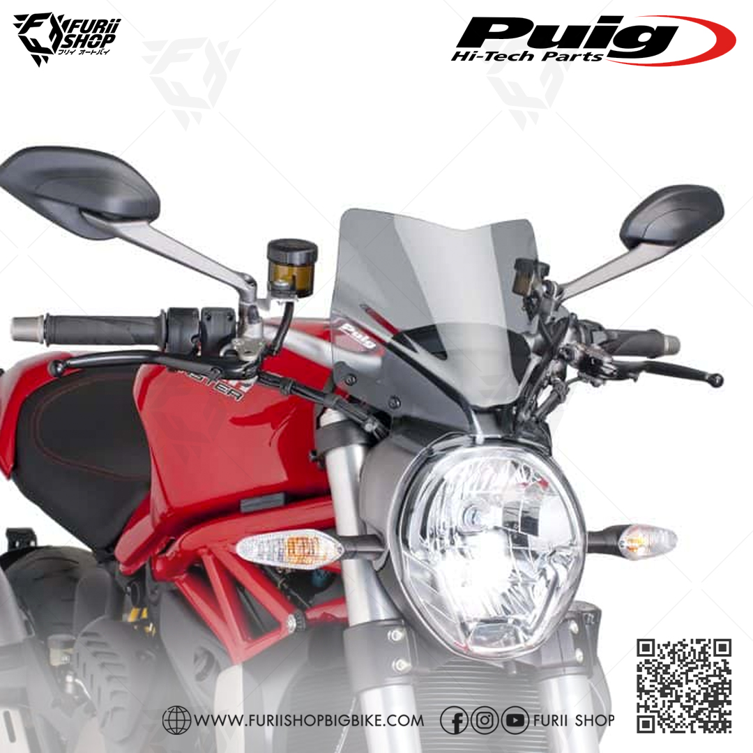 ชิลด์หน้า Puig Windshield Sport : for Ducati Monster 1200 14-16/17-19/R Monster821 14-17 / 18-19