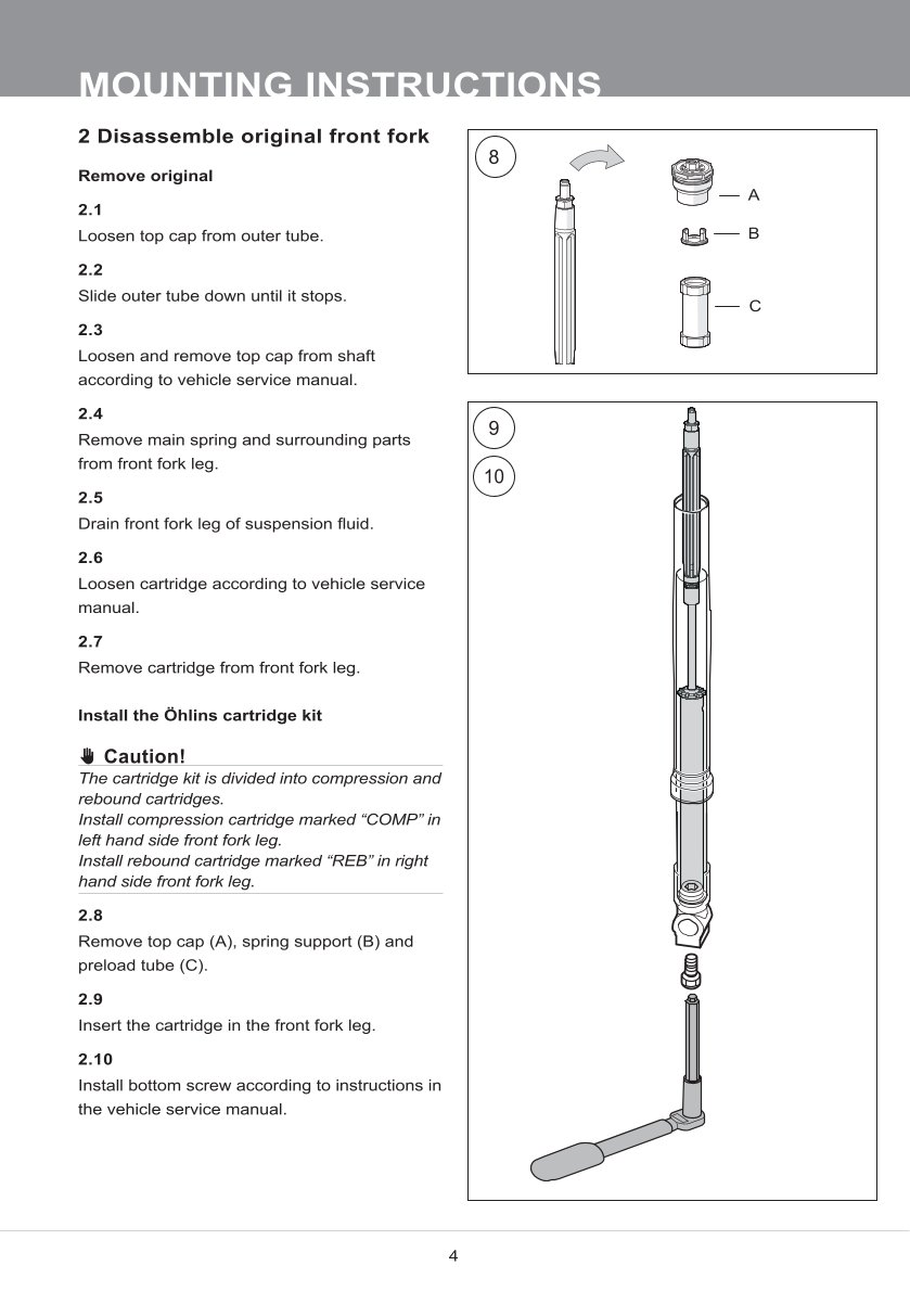สปริงโช้คหน้า Ohlins FKS524 For Indian FTR 1200 S 2021-2023