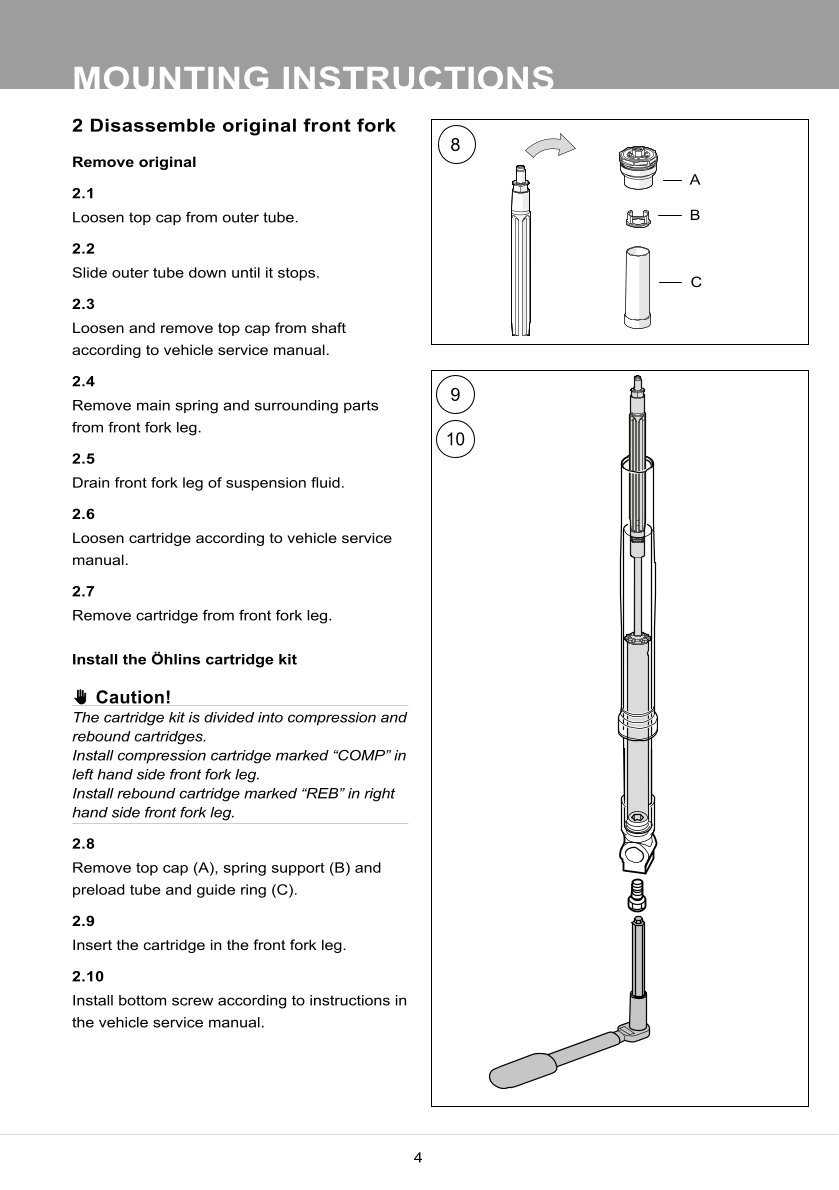 สปริงโช้คหน้า Ohlins FKS514 For Honda X-ADV 750 2017-2020