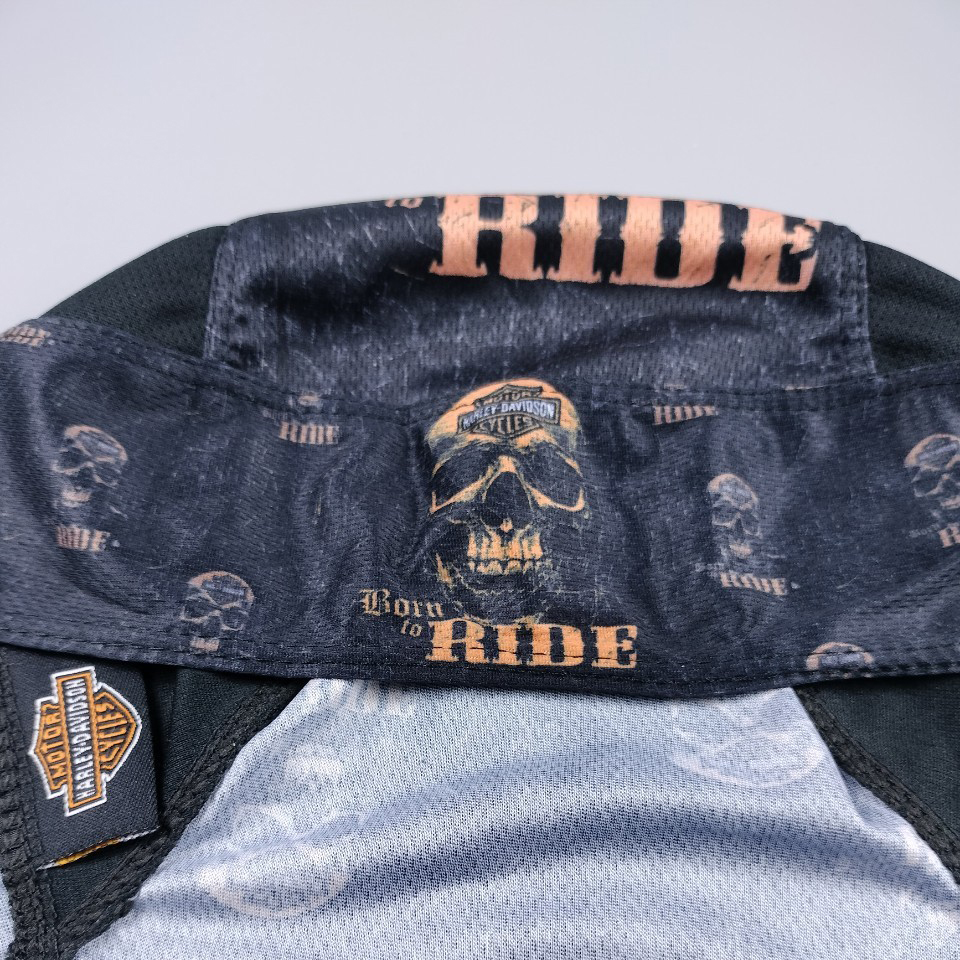 ผ้าโพกหัว H-D ลายหัวกะโหลกส้ม