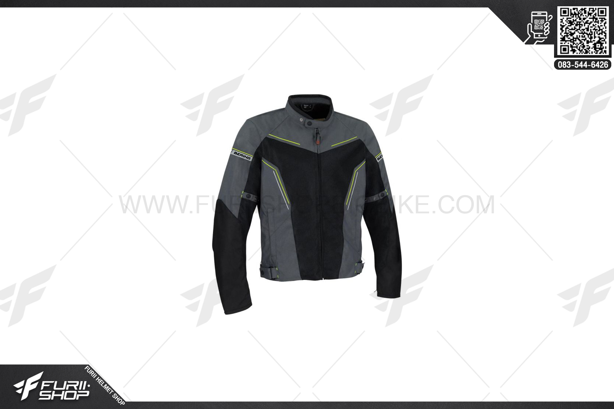 เสื้อแจ็คเก็ต Bering Cancun Grey/Black/Yellow