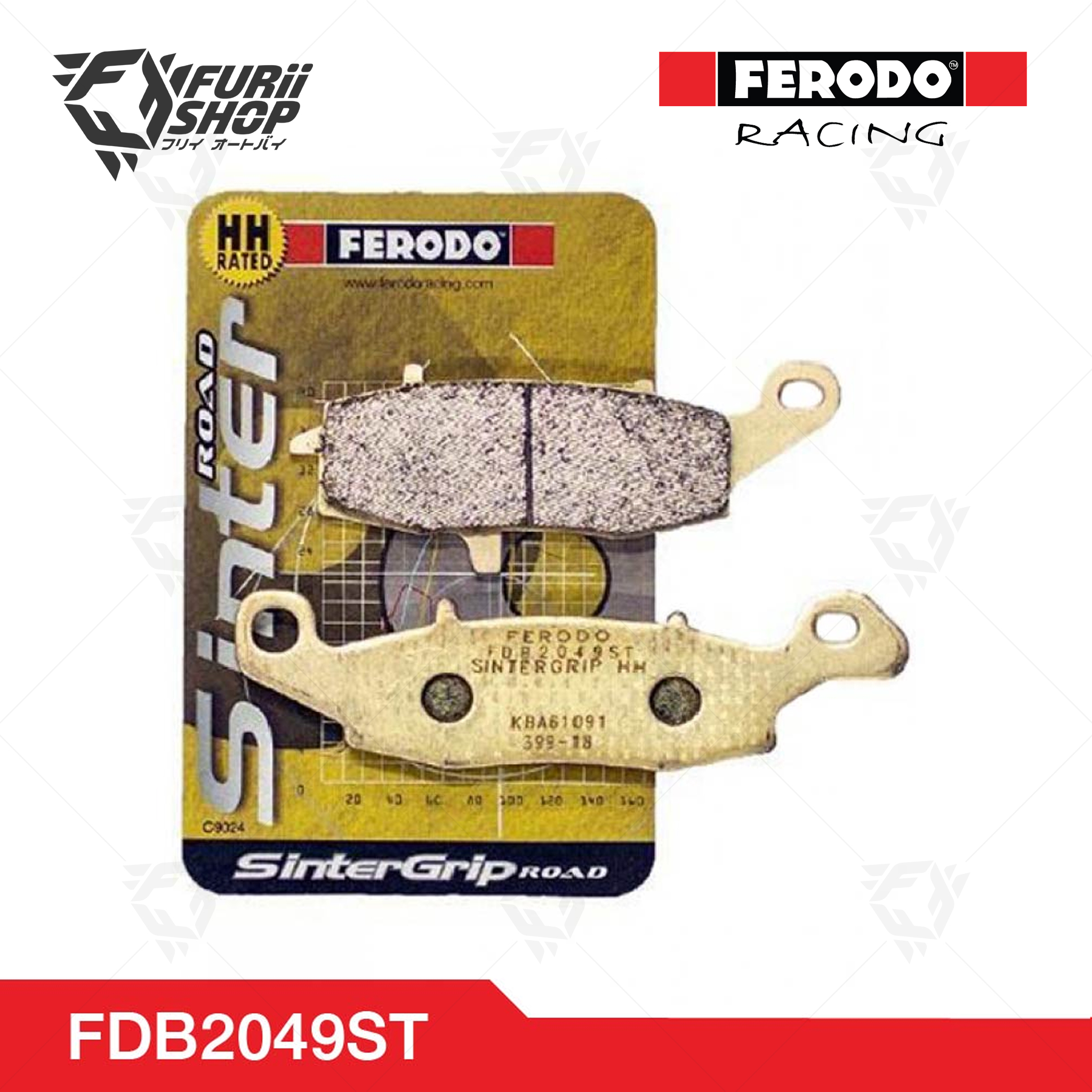 ผ้าเบรกหน้า(ฝั่งขวา) FERODO RACING : For KAWASAKI SUZUKI CF MOTO (FDB2049ST)