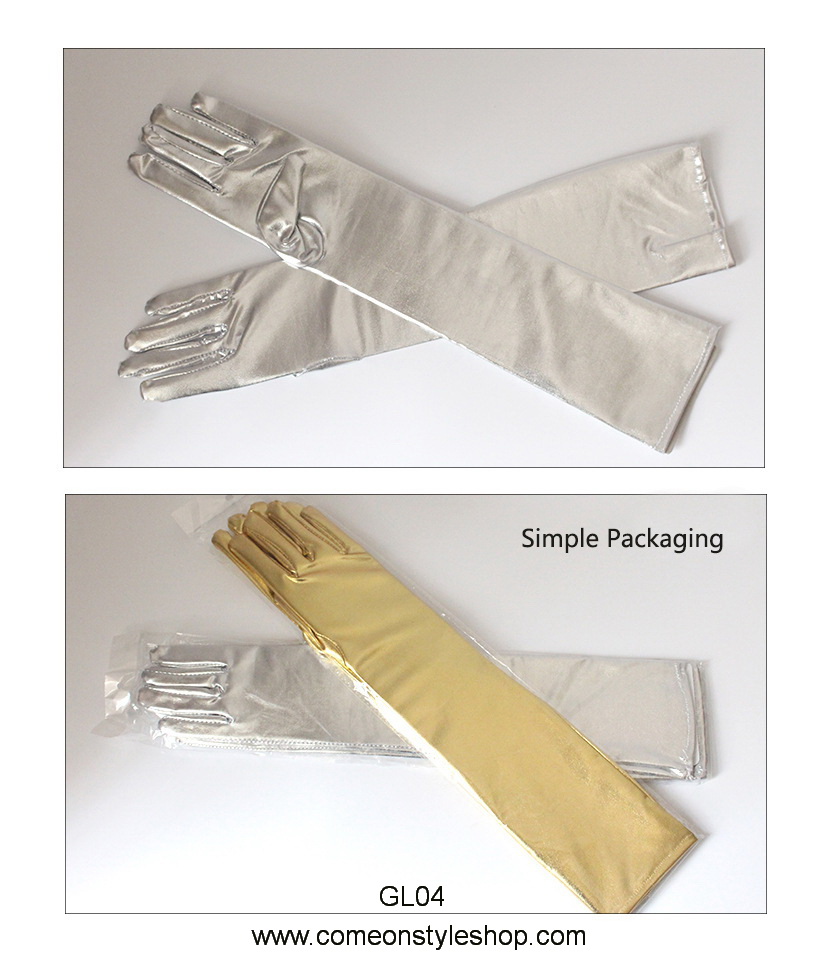 ถุงมือออกงาน แบบยาว 17 นิ้ว ผ้าซาติ long glove satin