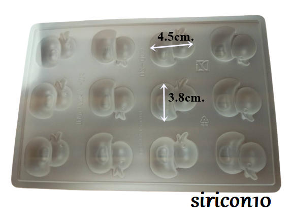 แม่พิมพ์วุ้น เป็ดประกบ 6ตัว พลาสติกแข็ง