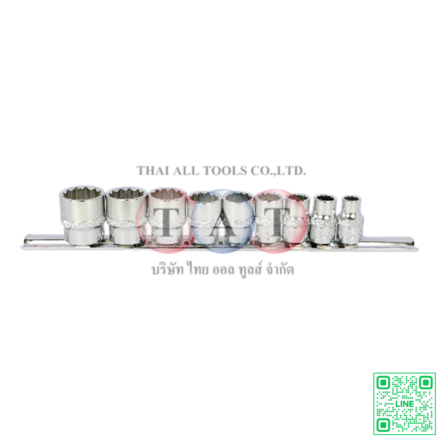 9 PCS 3/8" DR. 12PT SAE SOCKET SET, CR-V