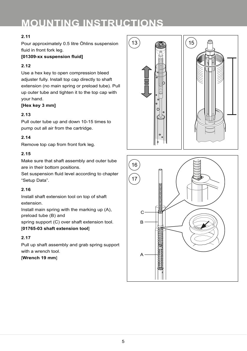 สปริงโช้คหน้า Ohlins FKS502 For Kawasaki Z900 Performance 2017-2023