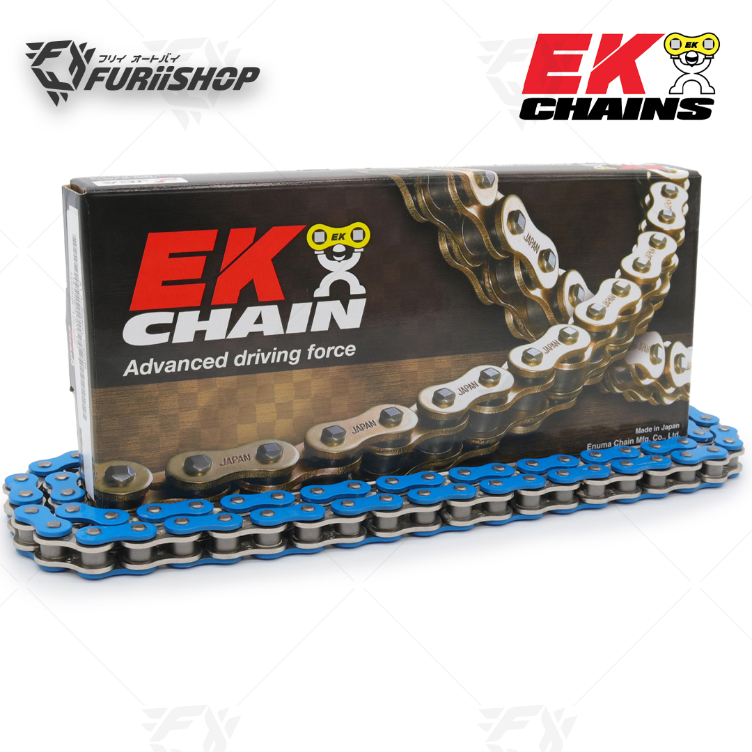 โซ่มอเตอร์ไซค์ EK Chain 525 : QX-RING CHAINS Blue