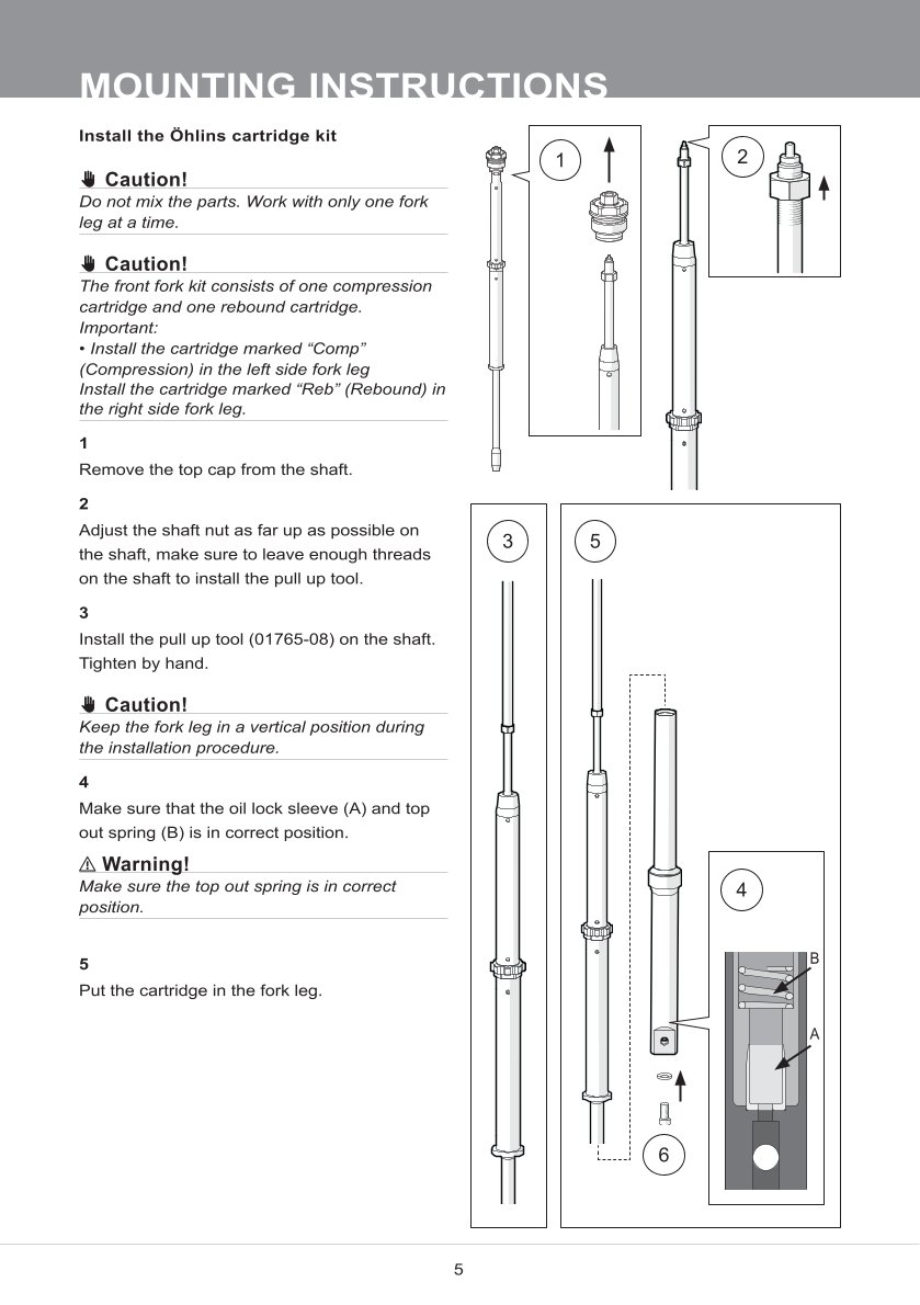 สปริงโช้คหน้า Ohlins FKS211 For BMW R nineT Urban G/S 2017-2023