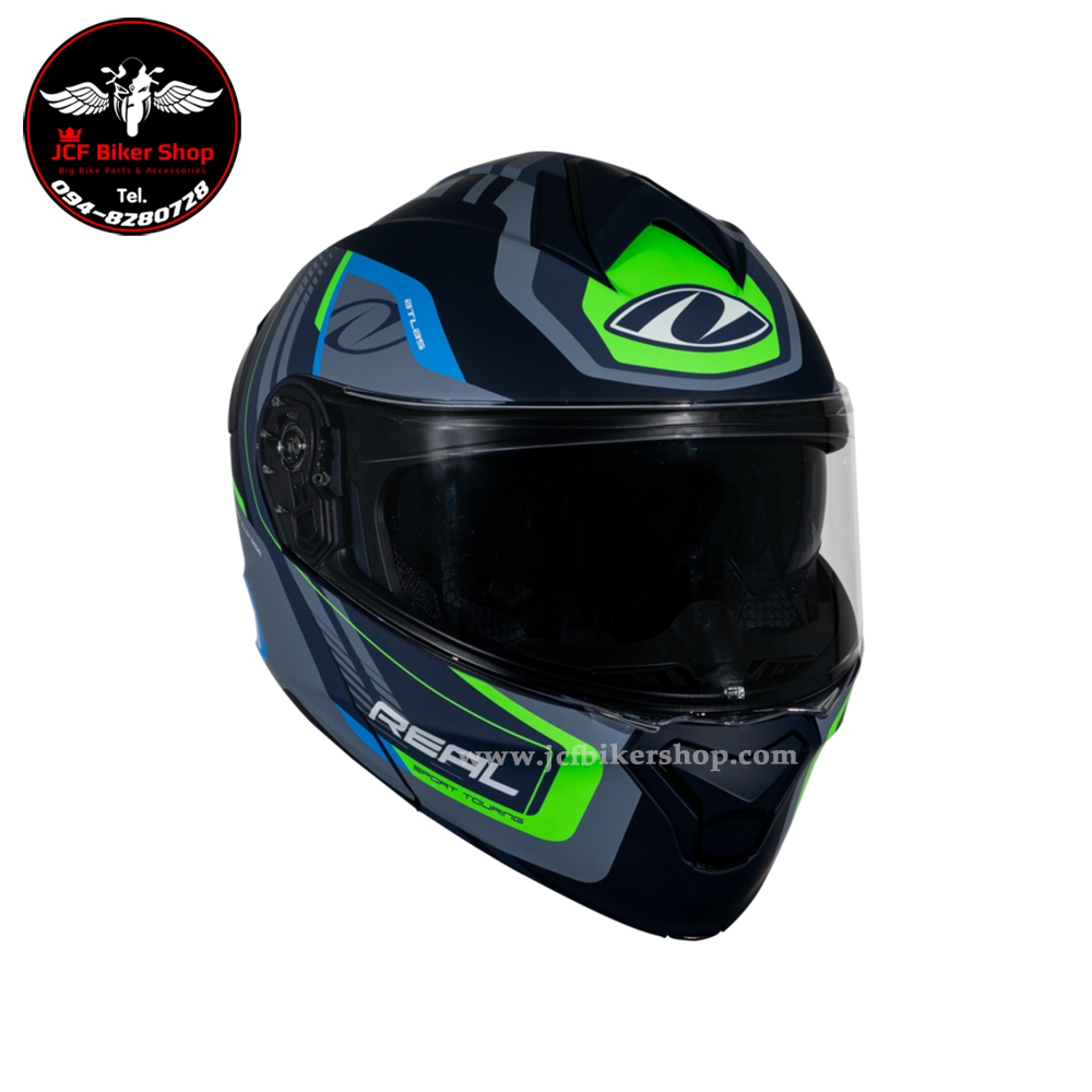 หมวกกันน็อคเต็มใบเปิดคางได้ Real Helmets ATLAS STRATUS หมวกกันน็อค Flip-Up สไตล์สปอร์ต ยกคางได้ เท่ล้ำทุกมุมมอง