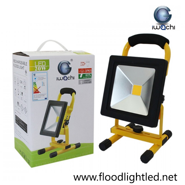 สปอร์ตไลท์ LED 20w รุ่นTGD-005ชาร์ตแบตได้ ยี่ห้อ Iwachi (แสงส้ม)