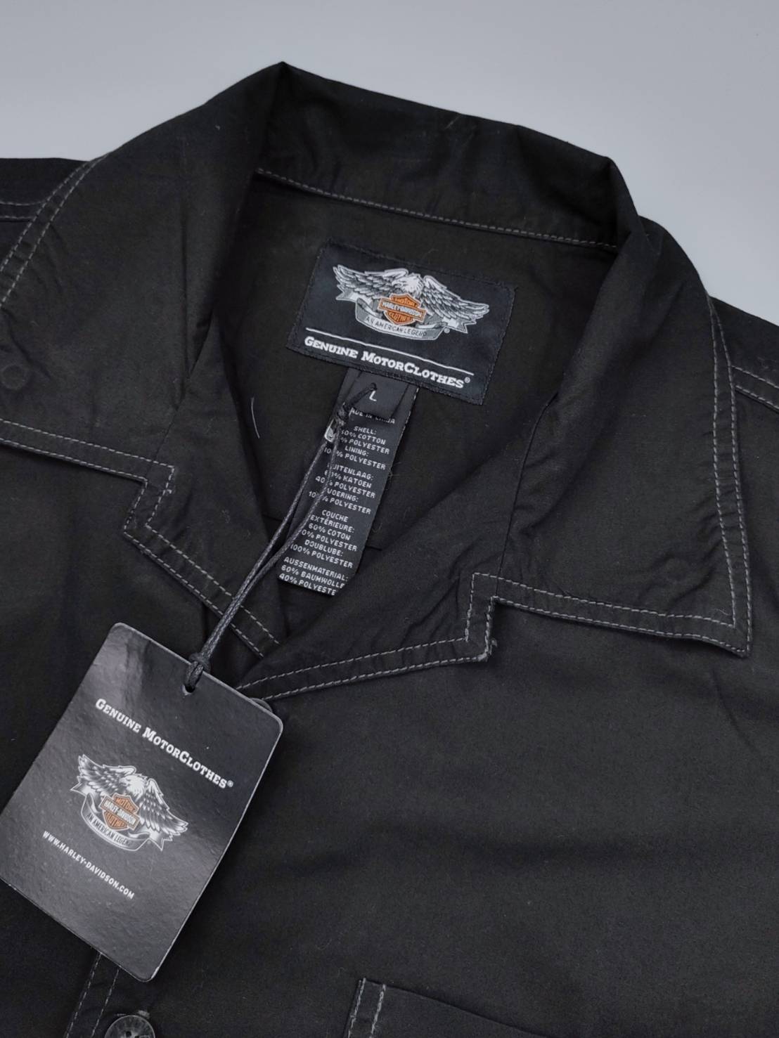 Shirt H-D แขนสั้นปักลาย 97169-12VM ไซส์ L,XL