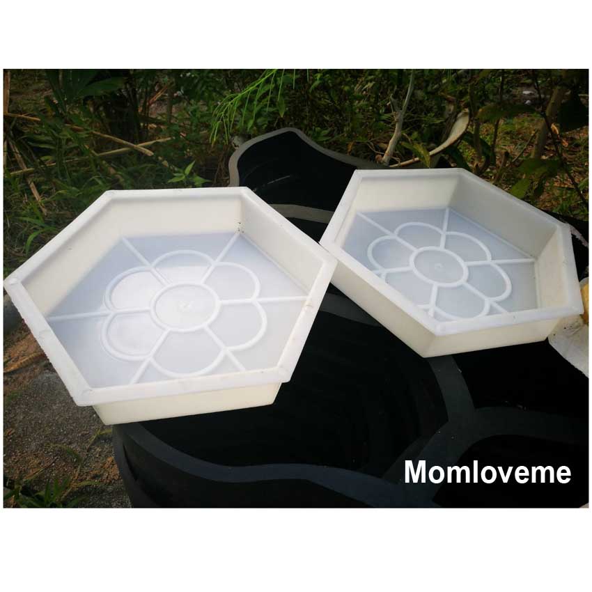 แม่พิมพ์ทางเดิน diy ขนาด 28x23x5 cm ลายดอกไม้ 6 เหลี่ยม