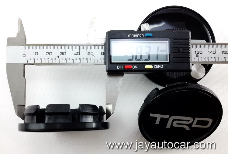 ฝาล้อรถยนต์ สำหรับ ล้อแม็ก สติ๊กเกอร์ TRD ดำ ขนาด 58 มิล 1ชุด 4ชิ้น 58mm.
