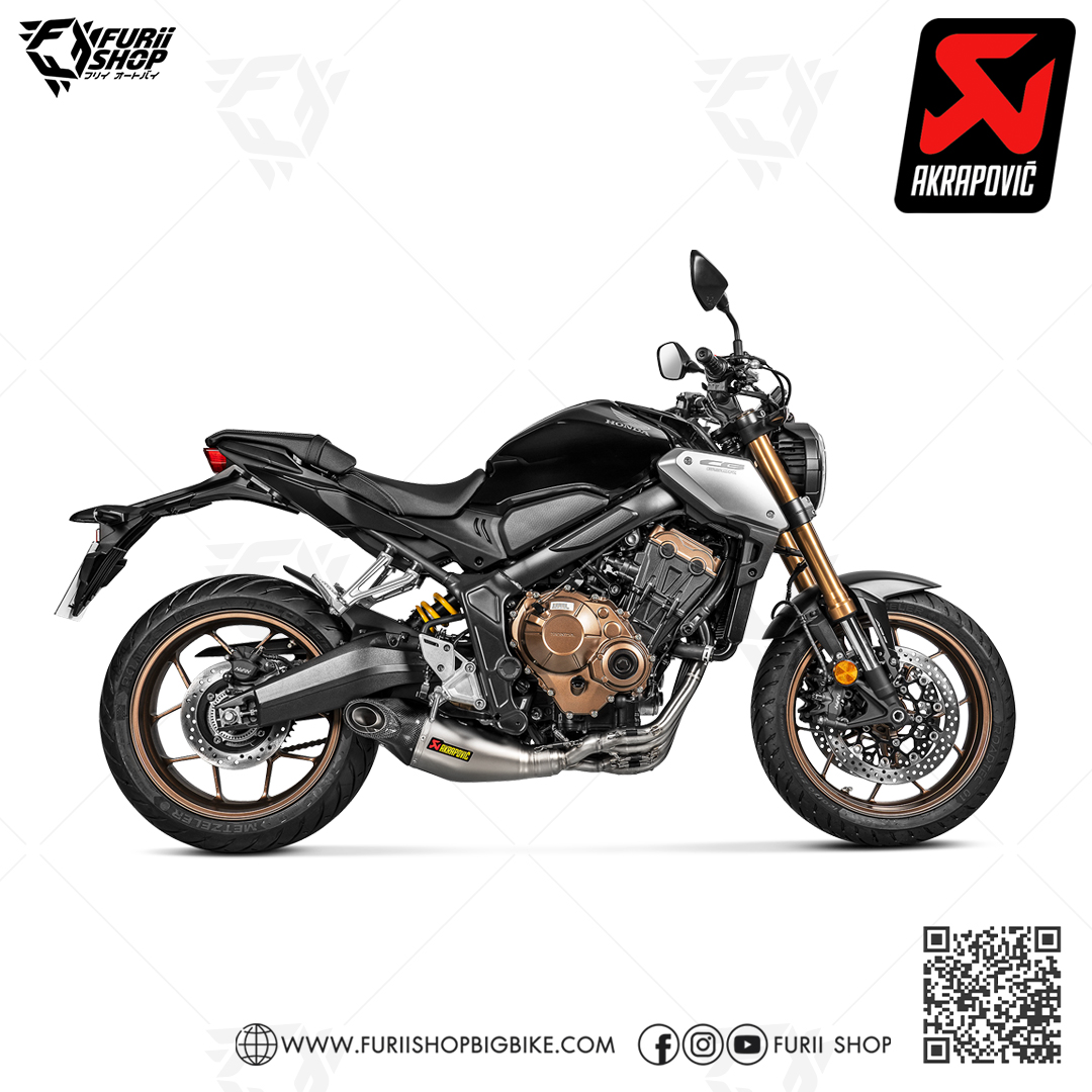 ท่อแต่ง Akrapovic 4-2-1 1 รู Carbon-Titanium : for Honda CBR650R/CB650R 2019-2022