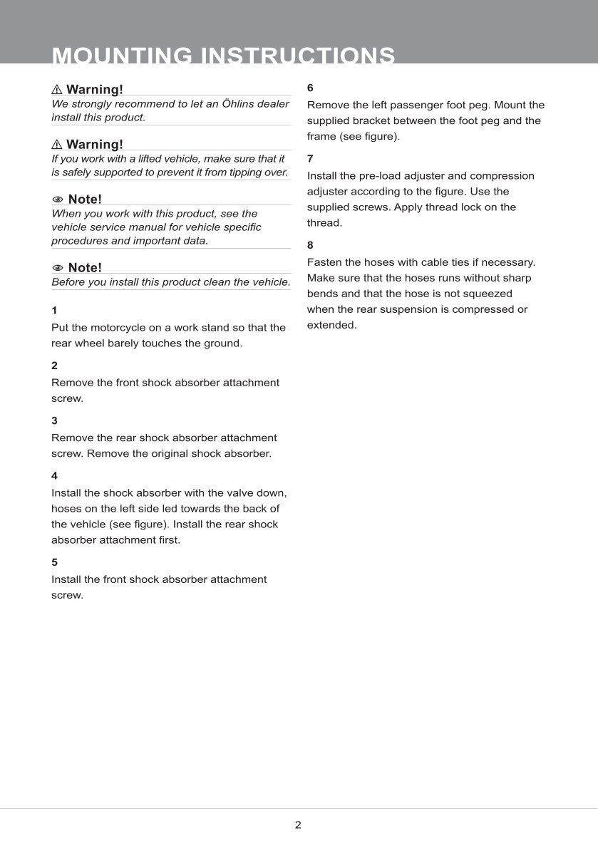 โช๊คหลังแต่ง Ohlins YA583 For Yamaha Tracer 9 ปี 2021-2024