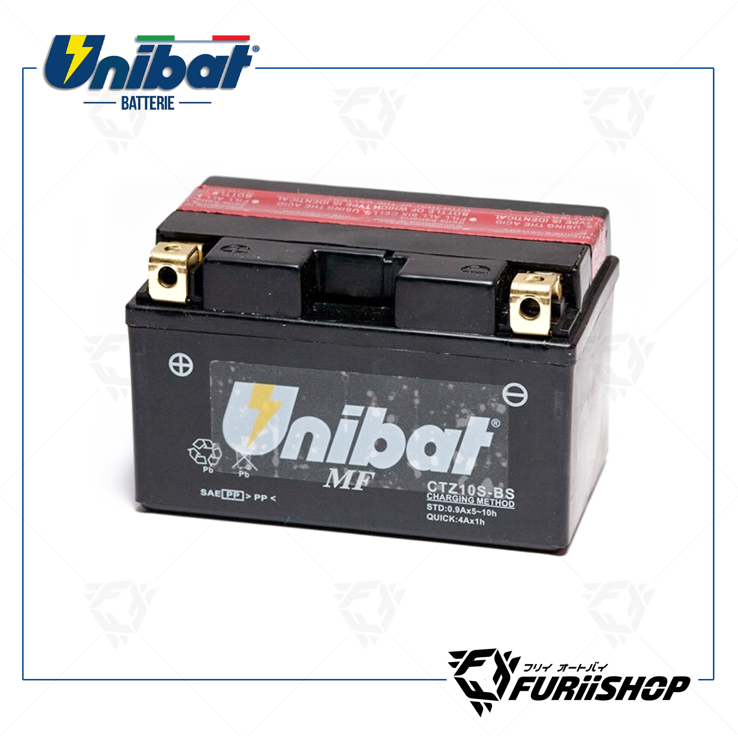 แบตเตอร์รี่รถมอเตอร์ไซต์ Unibat Battery MF Series CTZ10S-BS For Honda BMW Yamaha Kawasaki