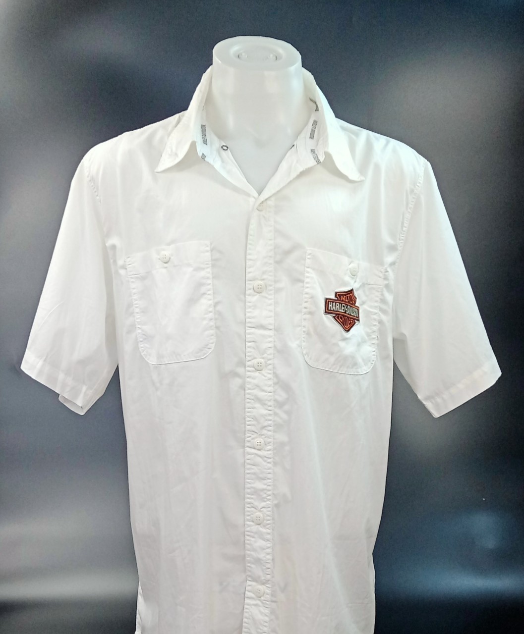 เสื้อ Shirt แขนสั้น H-D #96545 สีขาว XL