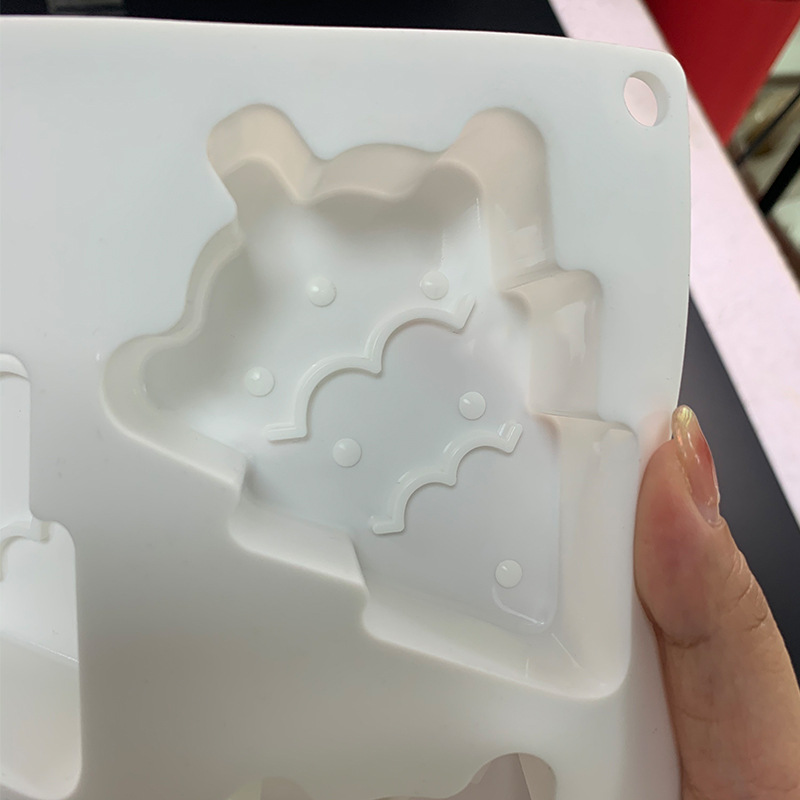 แม่พิมพ์ซิลิโคนต้นคริสต์มาส 6 แม่พิมพ์ช็อกโกแลตมูส