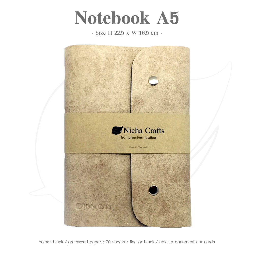 Notebook A5 / Nicha Crafts รุ่น แป๊ก สีครีม