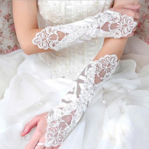 ถุงมือออกงาน สีขาว ยาว แต่งงาน เจ้าสาว