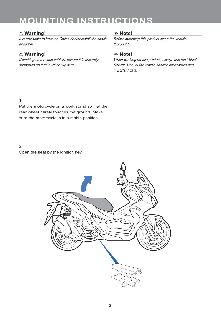 โช๊คหลังแต่ง Ohlins HO945 For Honda ADV 150 ปี 2019-2021