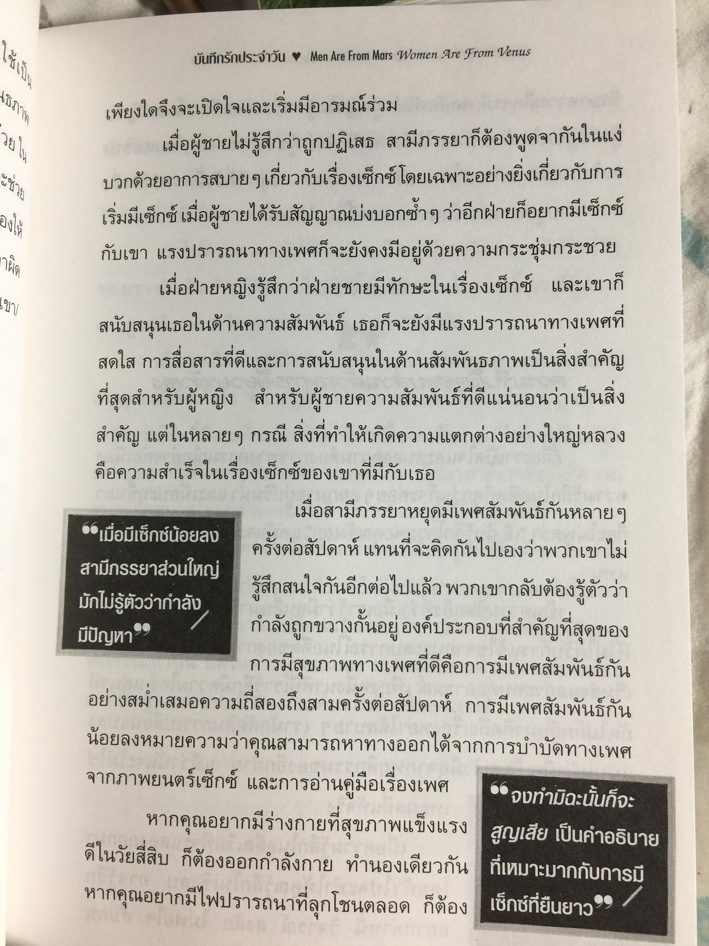 บันทึกรัก ประจำวัน MEN ARE FROM MARS Women are from Venus 365 แนวคิดรวมยอดจากเจ้าทฤษฎี Mars & Venus เพื่อความสัมพันธ์อันแนบแน่นของทุกคู่รัก. ผู้เขียน จอห์น เกรย์ ผู้แปล สิทธิพร ชื่นชุ่มจิตร์ 0 กก.